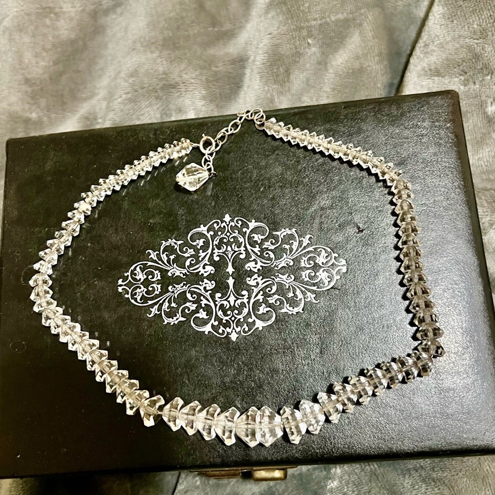 Rock Crystal Necklace with matching earrings Antique - Picture 3 of 14